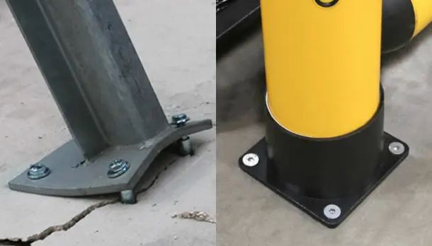 Comparison of traditional steel anchor damage and A-SAFE polymer barrier installation