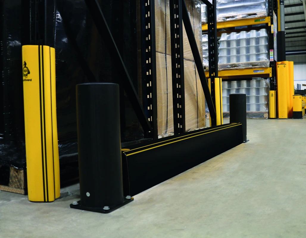 A-SAFE ForkGuard and rack-end protection installed around warehouse racking