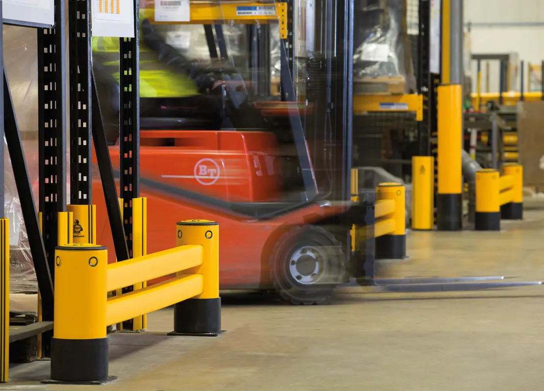 A-SAFE industrial impact protection system installed in an active industrial facility.