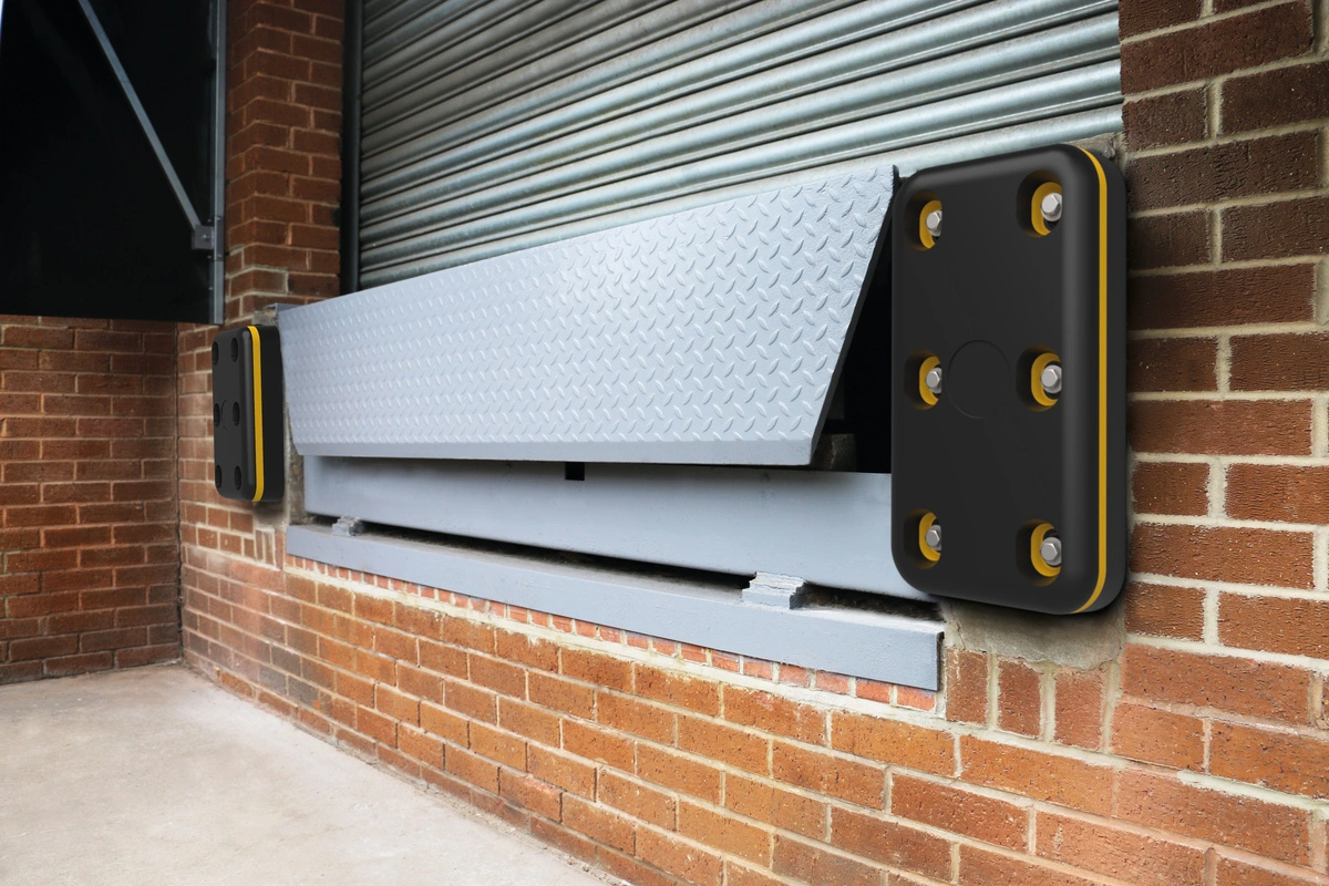 A-SAFE dock buffers installed beside a loading bay