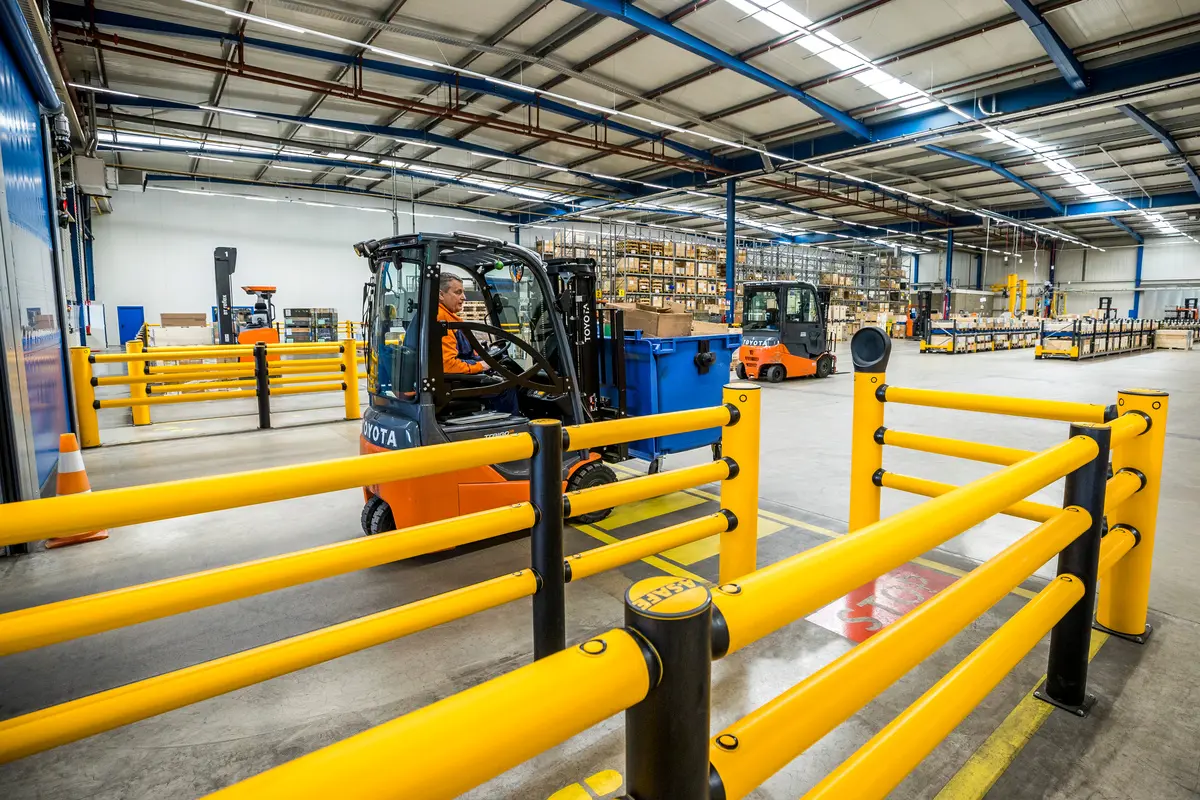 A-SAFE barrier installation inside an active Volvo automotive facility